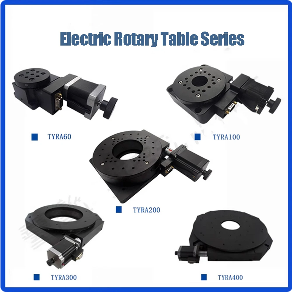 Electric rotary workbench worm gear TYRA60/100 electric indexing table 360°stroke hollow rotary platform