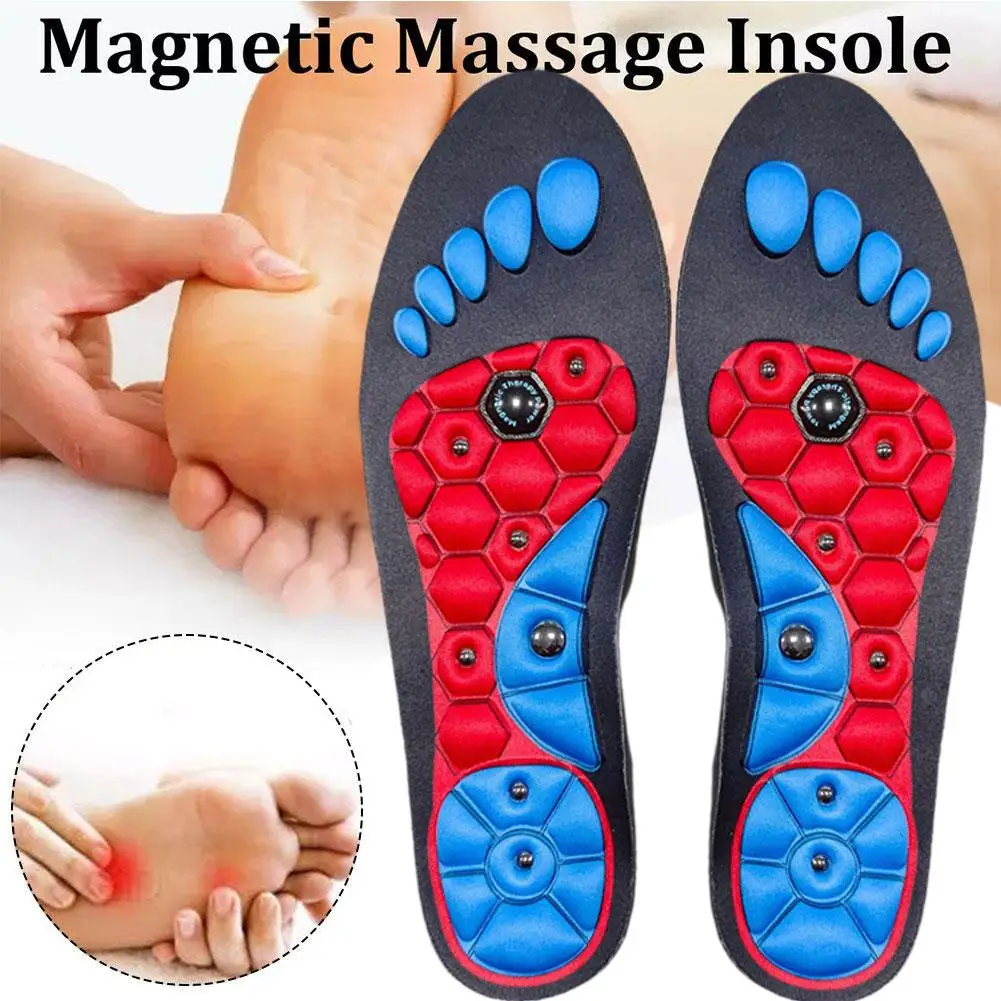 1 Pair Acupressure Insoles Foot Massage Magnetic Massage Comfort Insoles With Foot Therapy For Blood Circulation Pain Relief