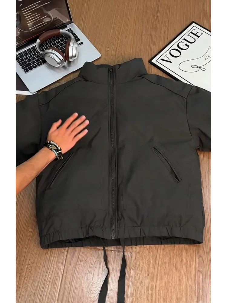 

American Cleanfit Deconstructed Stand Collar Cotton Jaet Men's Winter Design ort Thiened Flight Jaet Cotton Clothes