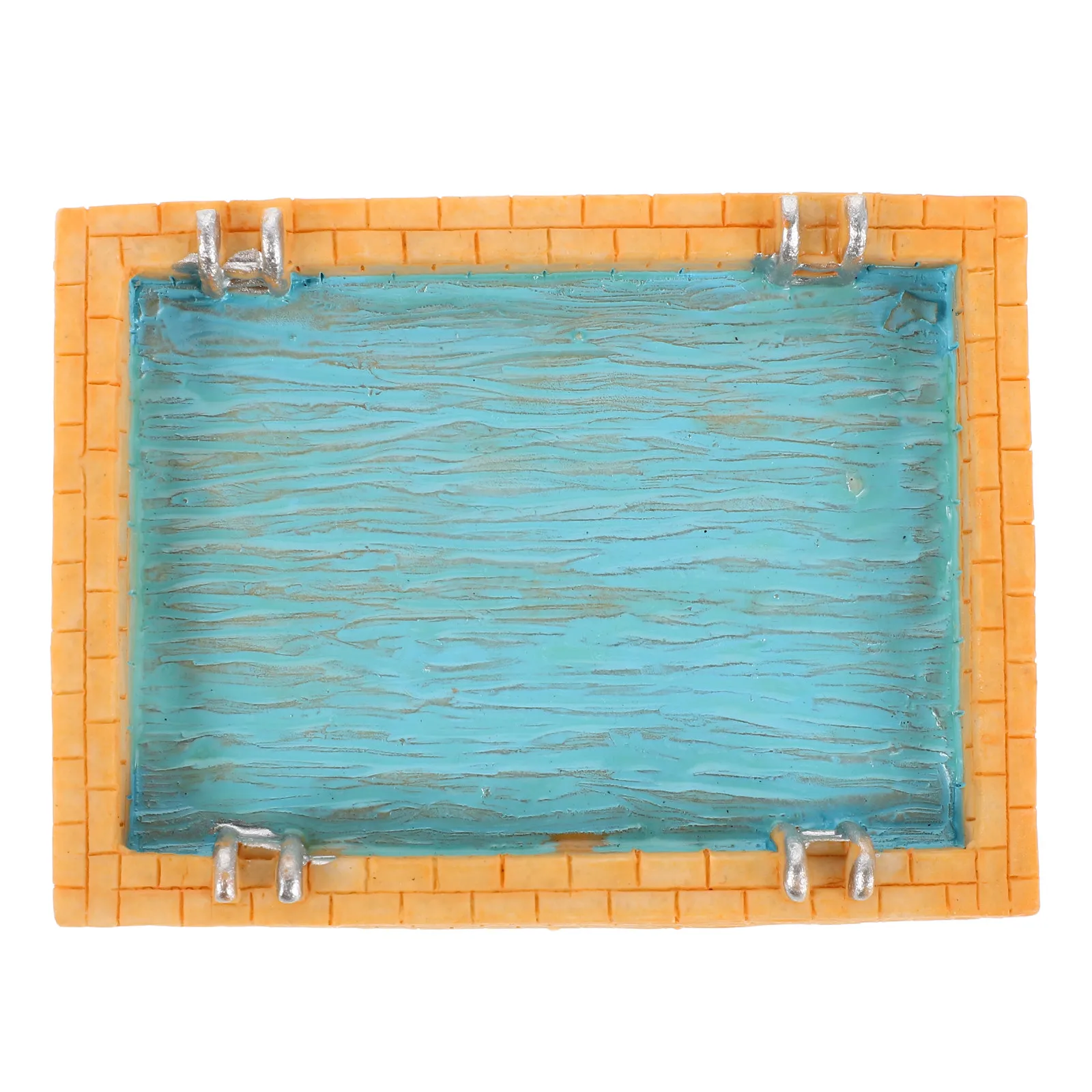 

Миниатюрный бассейн из смолы, маленький размер, реалистичные детали, для сказочного сада, мебель для зоны у бассейна, декор для тропического кукольного домика