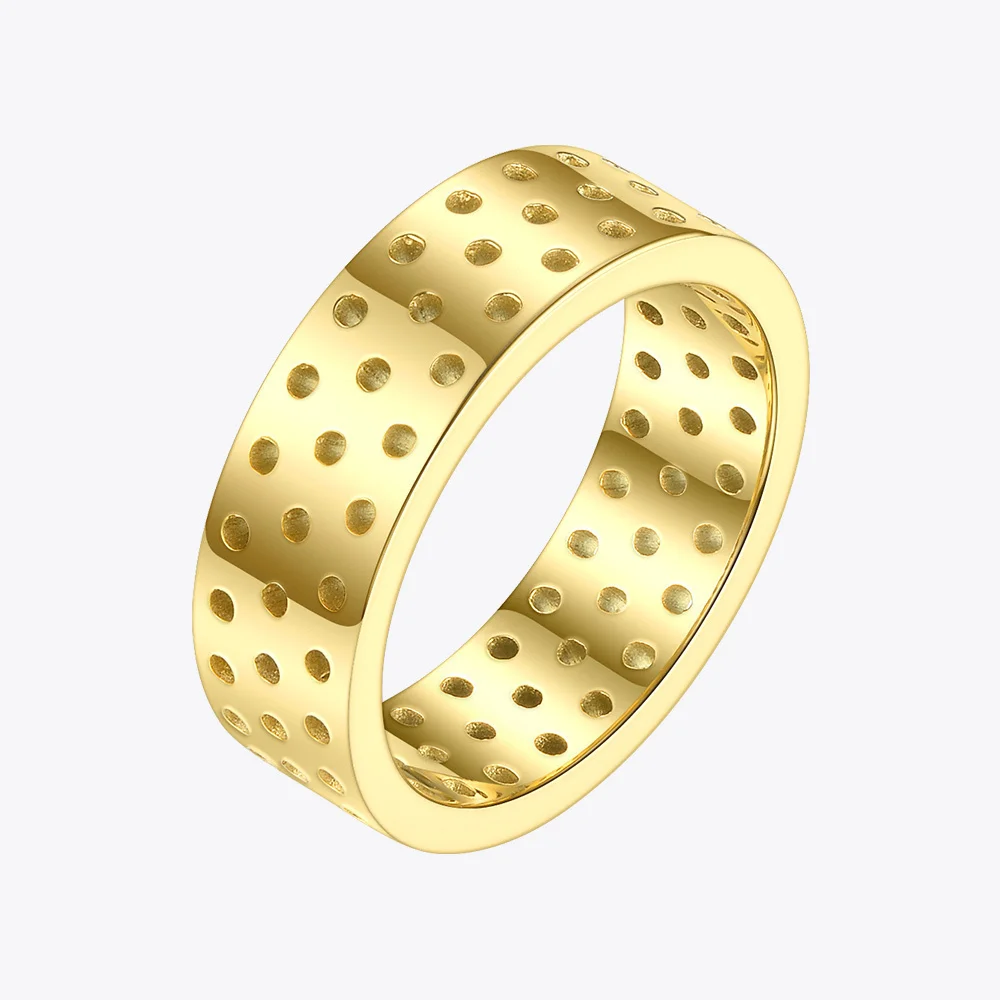 ENFASHION Multi Hole Ring Men Gold Color Stainless Steel Lady Minimalist Sieve Finger Rings For Women Fashion Jewelry R194027