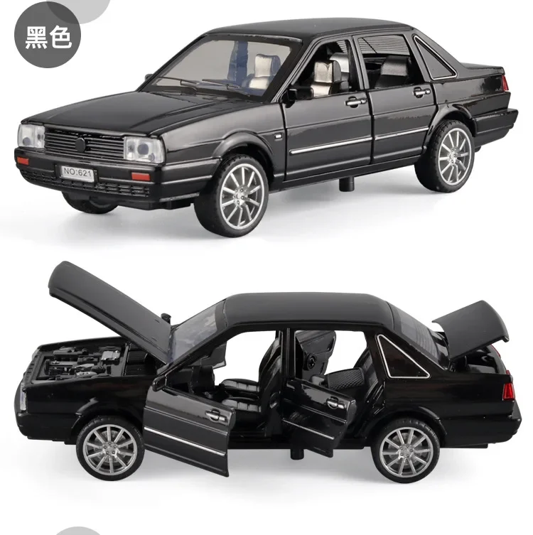 1:32 Volkswagen SANTANA High Simulation Diecast Metal Alloy Model car Sound Light Pull Back Collection Kids Toy Gifts E224