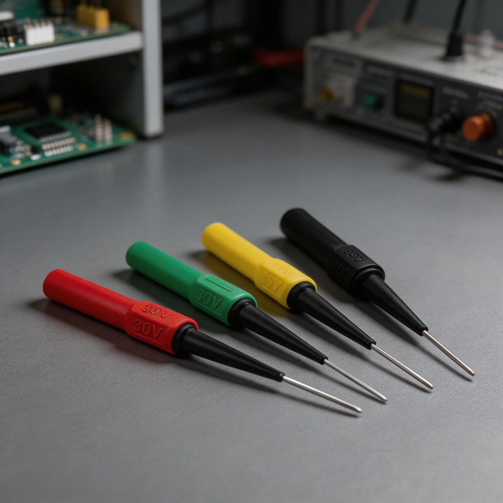 Multimeter Probes 4Pack with Replaceable Needle Tips for Electrical HVAC Automotive and Industrial Multimeter Use