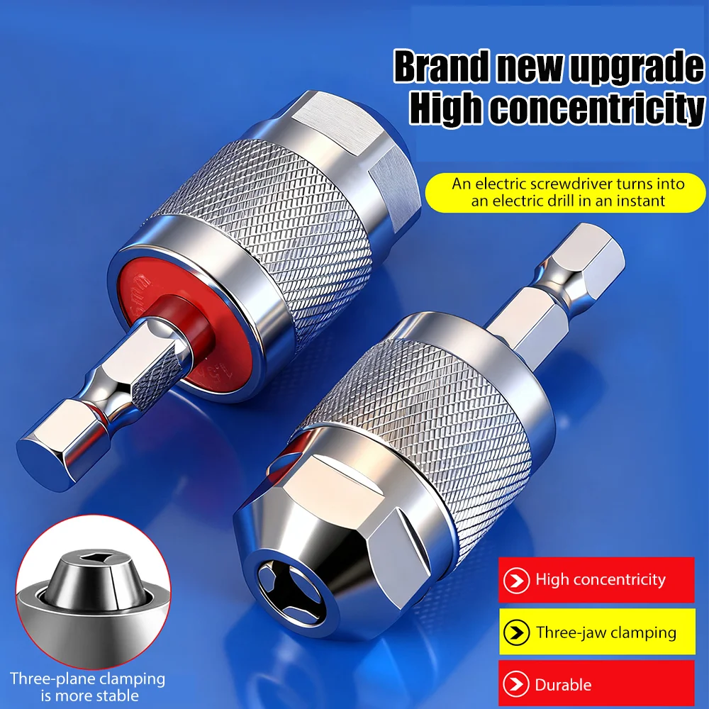 

Быстросменная шестиугольная ручка, самозатягивающийся мини-трехкулачковый патрон 1,5-6,5 мм, повышающая производительность вашего инструмента