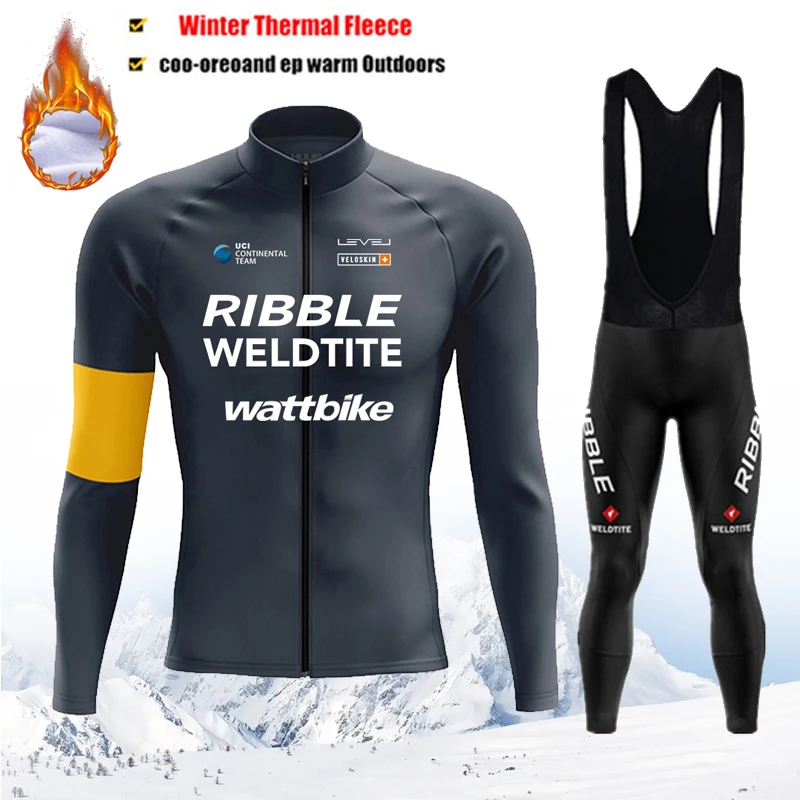الشتاء الحراري الصوف الدراجات جيرسي مجموعة رجالي Mountian دراجة الملابس ارتداء Ropa Ciclismo سباق فريق دراجة الدراجات الملابس 2025 #3