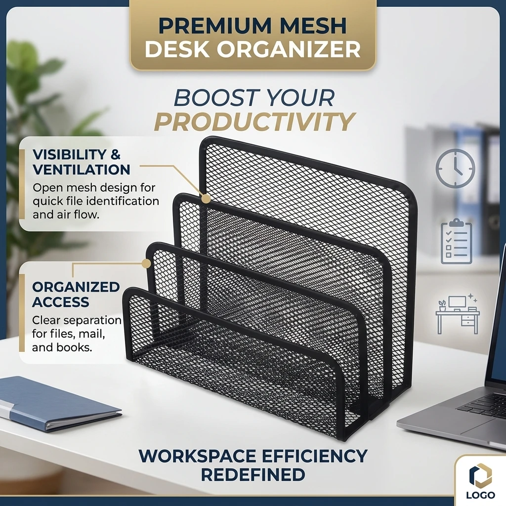 New Office Storage Rack School Supplies Storage File Organizer Letter Sorter Mail Business Document Tray Desk Office File Holder
