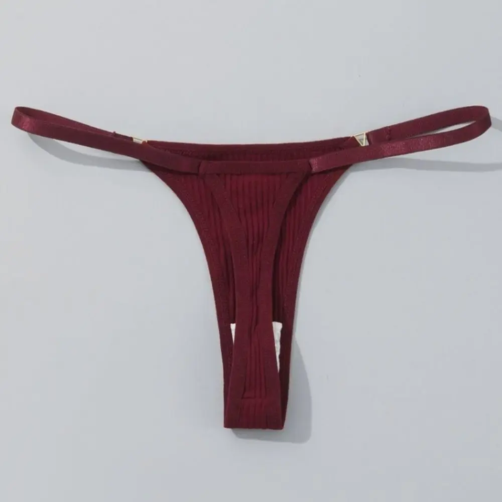 Peach Butt Pure Color Seamless Simple Elastic Smooth Korean Style Thongs Low Waist Briefs Nylon T-Pants Women Thread Panties