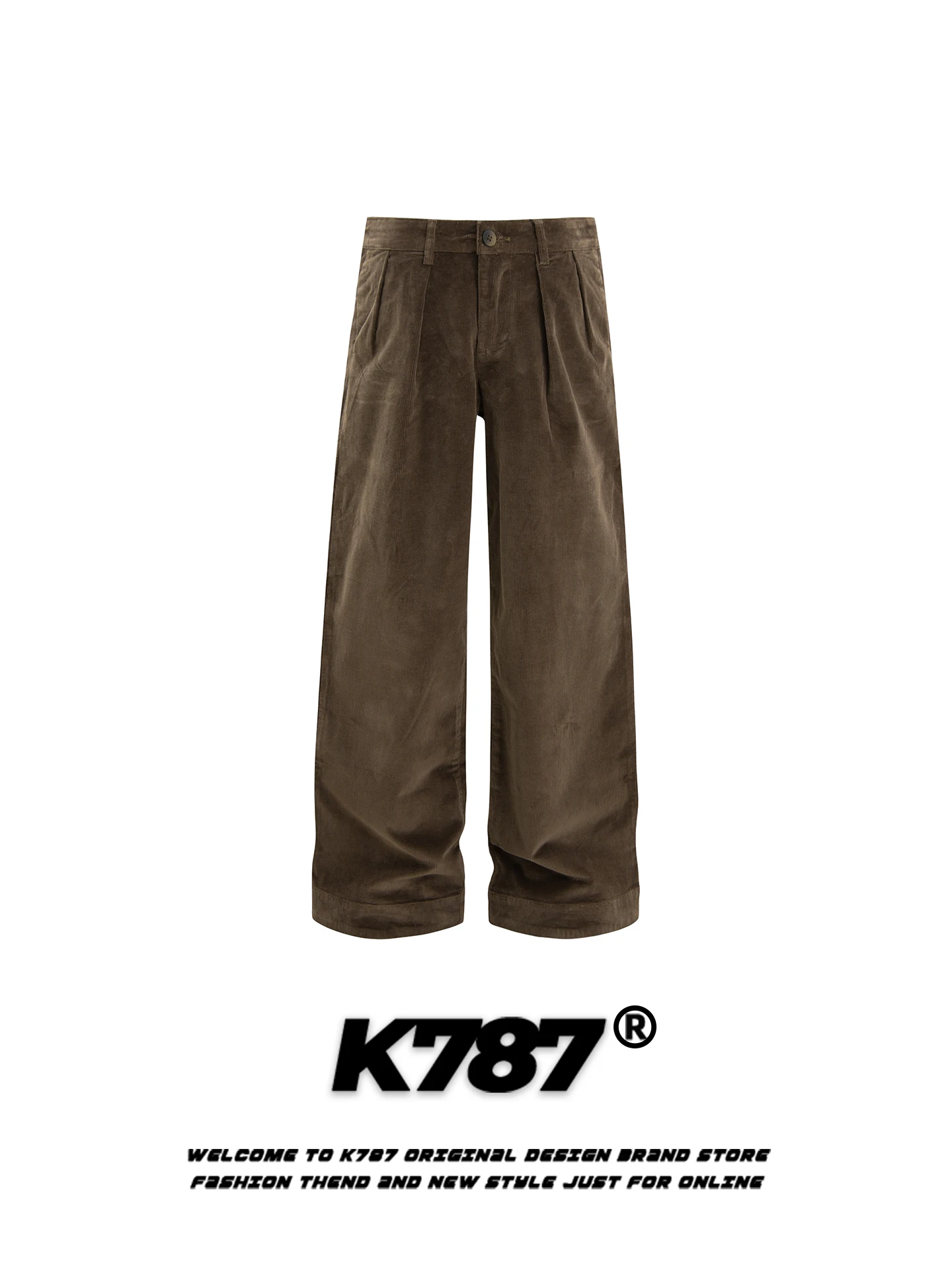 

Мужские повседневные брюки K787 American Style из вельвета с высокой талией, свободные, в уличном стиле, широкие штанины, длинные, удобные