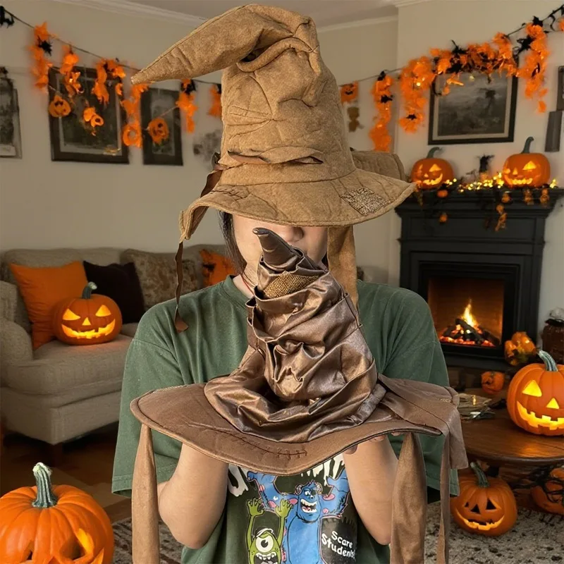 ハロウィンファッション映画魔女ウィザード帽子選別帽子革ハロウィンパーティーの小道具ドレスアップキャップ男性コスプレ衣装アクセサリー