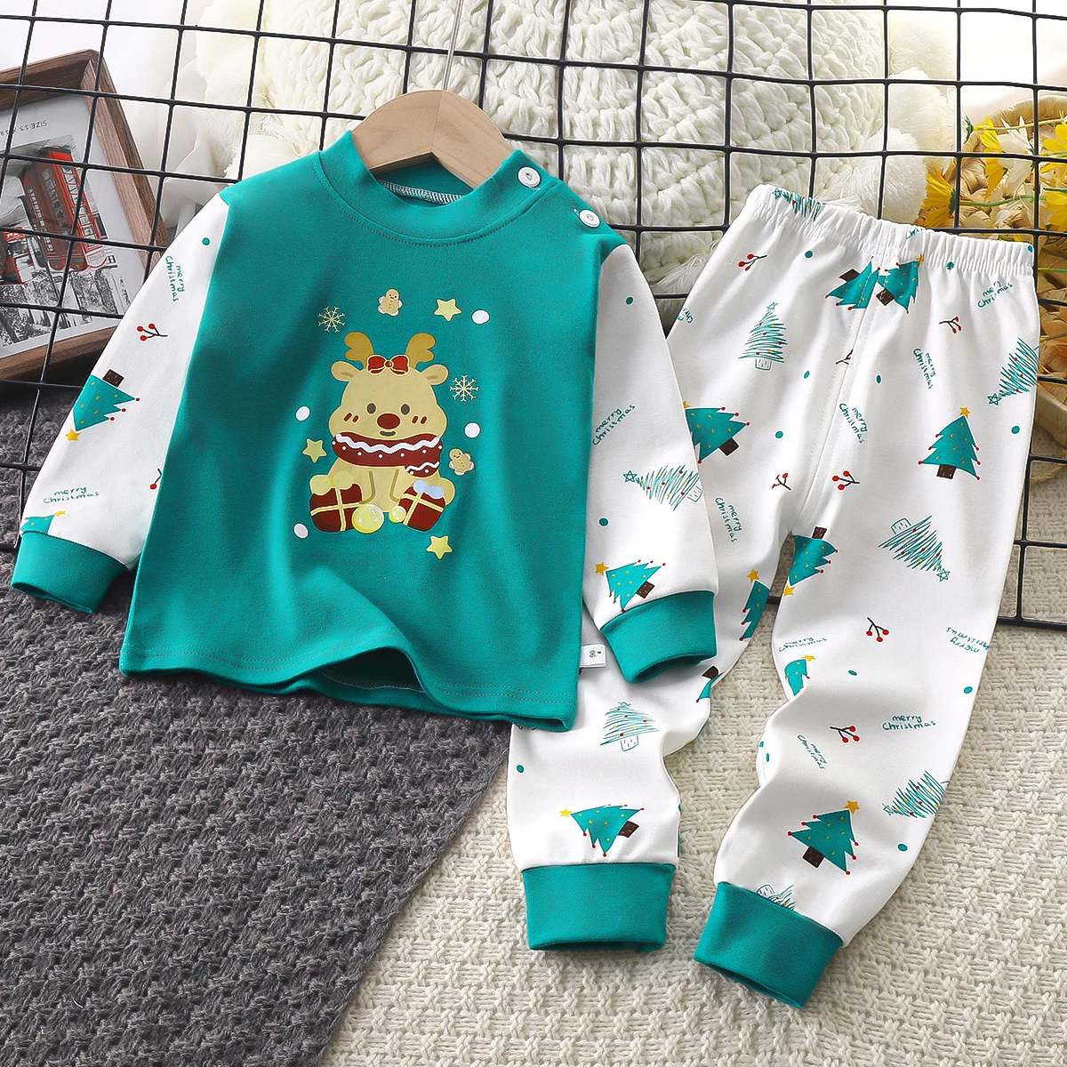 Christmas Pajamas for Kids 0-6 Years Boys Clothing Santa Claus Sleepwear Toddler Girls Xmas Nightwear New Year Party Gift DS39