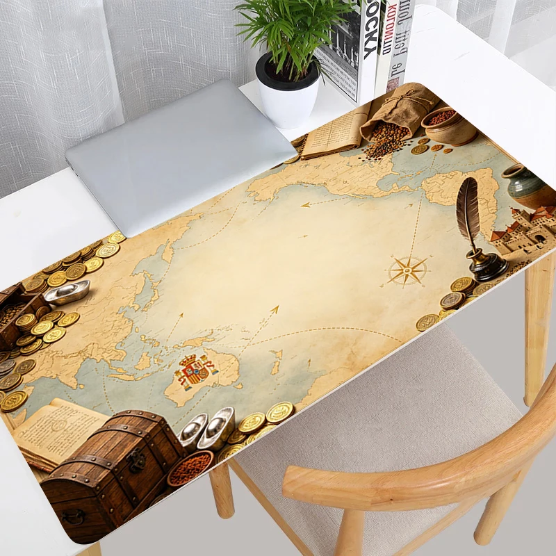Mouse pad Notbook Professional Gamer Mouse Mat Vintage Spanish Age of Discovery Series Rubber Mousepads Gaming Keyboard Mousepad