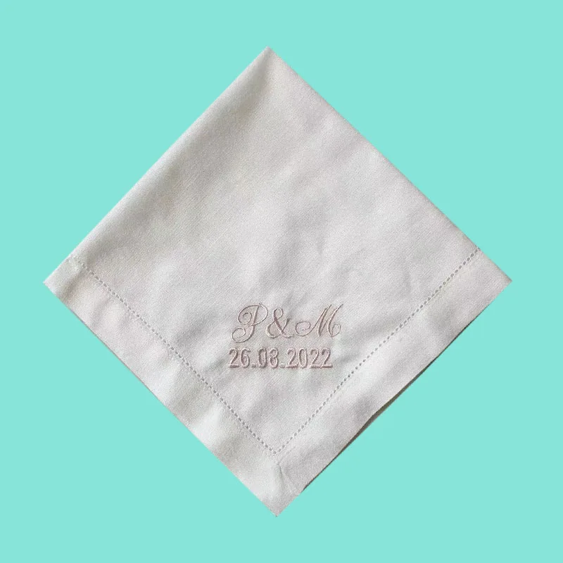 Personalized Letters Custom Embroidered Napkins Wedding Party Home Kitchen Accessories