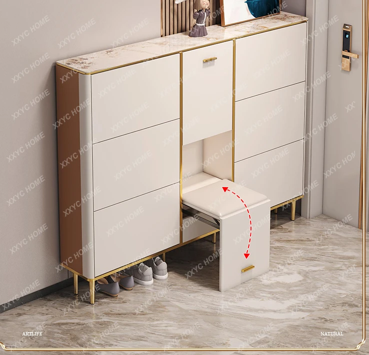 

Ultra-Thin Tilting Shoe Cabinet Simple Hall Cabinet Small Apartment Door Entrance Cabinet