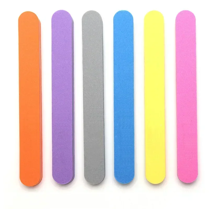 5pcs Double Side Nail Files Buffer Round Head Trimmer Nail Buffer Angle Nail Art Tools Buffing Washable Sponge