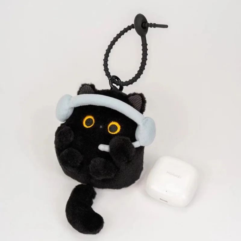 Plush Black Cat Airpods Pro Case Custom Cute Decoration Anti-fall Protective Case for Bluetooth Headset Accessories Gift