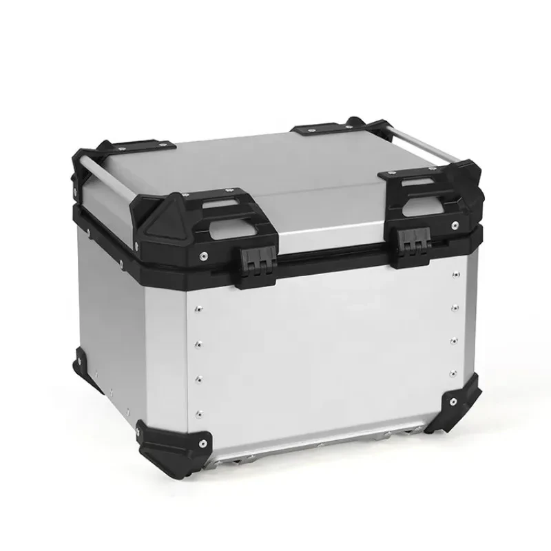 Top quality  55L Silver Pizza Tail Boxes Aluminum Alloy Top Box Motorcycle Accessories Top