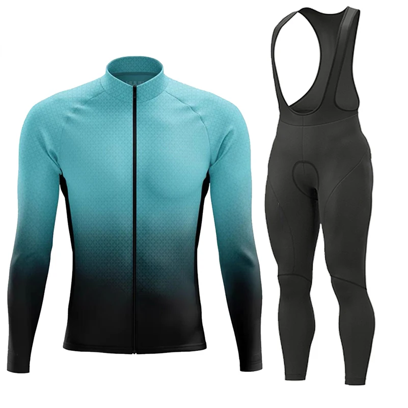 Men Spring Breathable Cycling Clothing Set Ropa Ciclismo Autumn Long Sleeve Outdoor Cycling Jersey Set MTB Bicycle Clothes