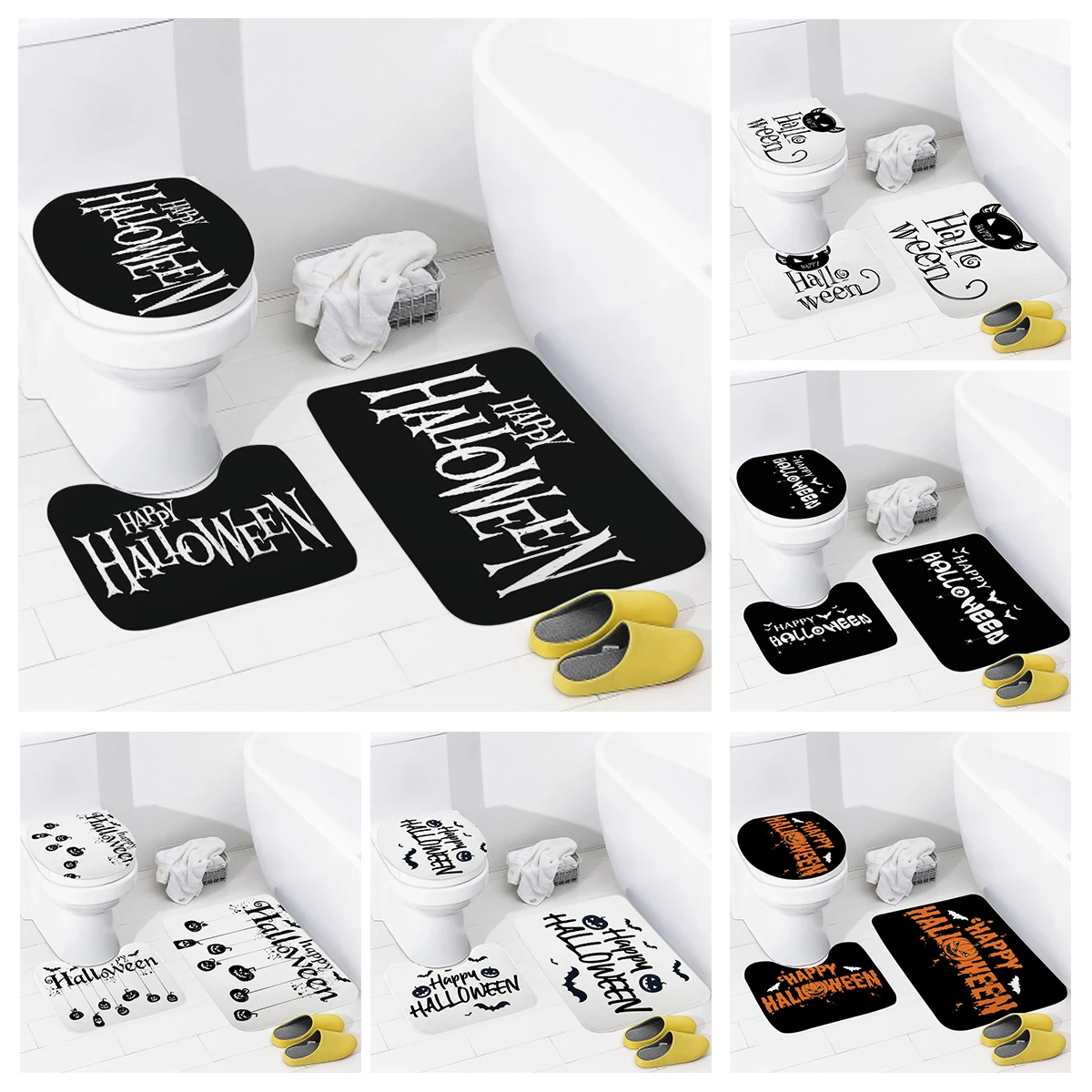 

Ковер для входа в дом, домашний дверной коврик, скандинавский коврик для гостиной, ванной комнаты, нескользящие коврики для ног, украшение на Хэллоуин, тыква, осень