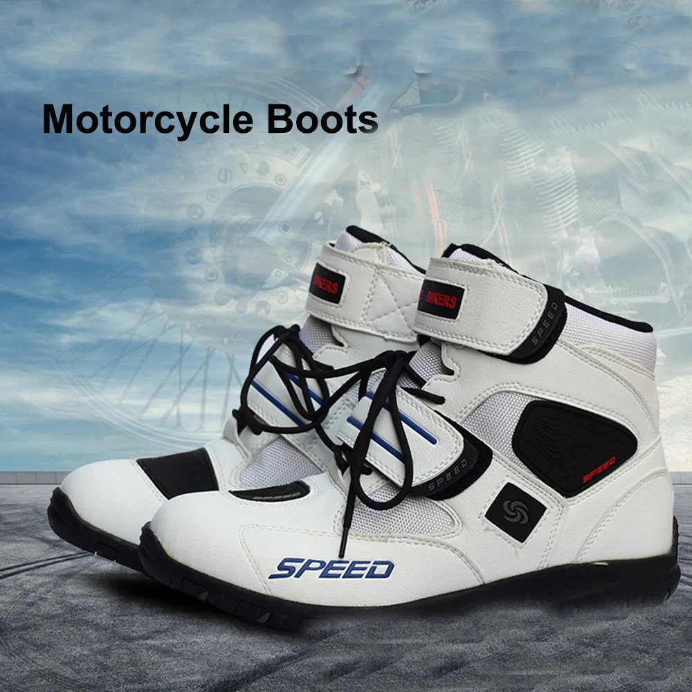 Motocross Summer Men Boots Motorcycle Racing Motorbike Riding Shoes Microfiber Anti-fall Durable Leather Waterproof Comfortable