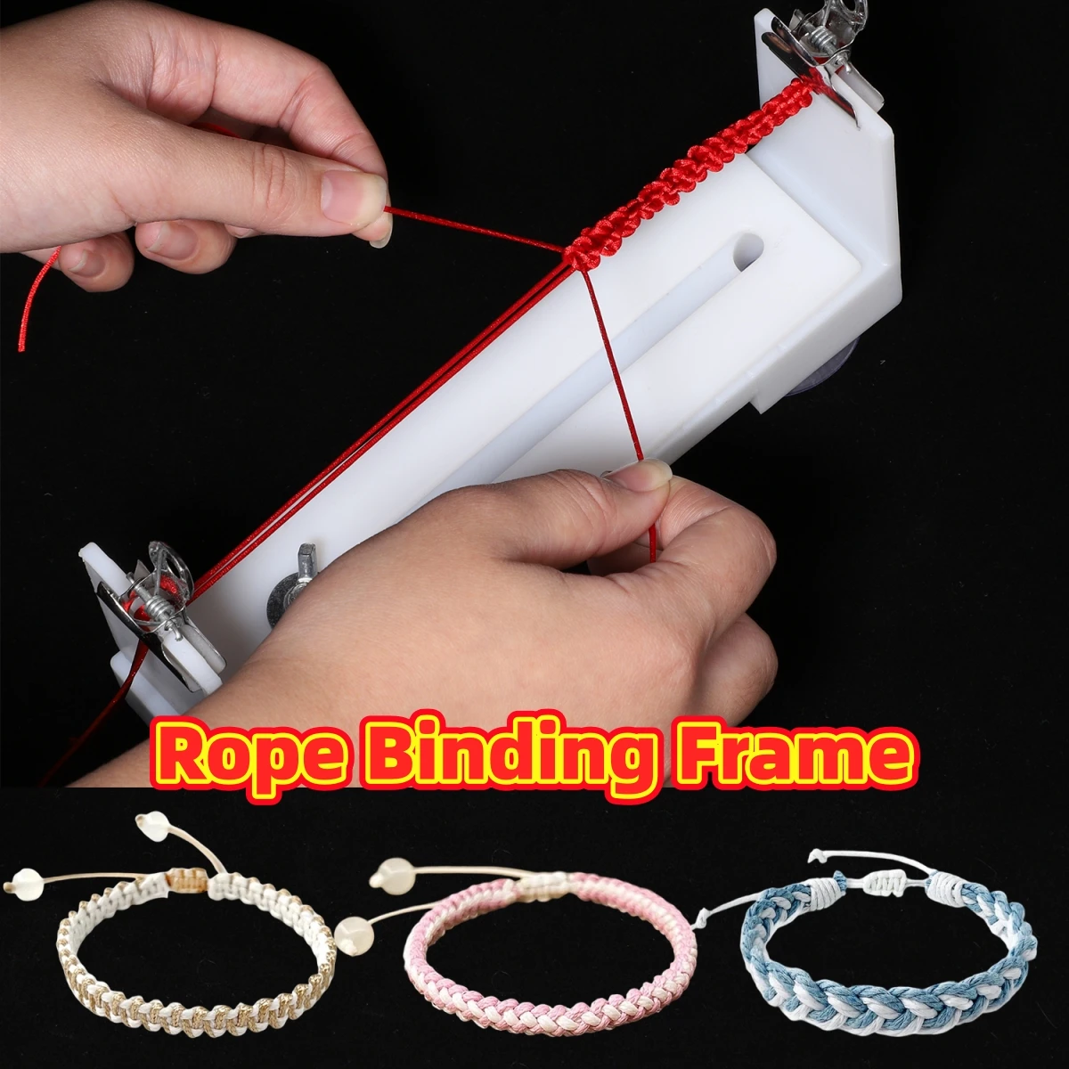 19.8x4.5x8cm Bracelet Weaving Loom Braiding Frame Plastic Handmade Fixed Tool for DIY Braided Rope Artifacts Bracelet Red Rope