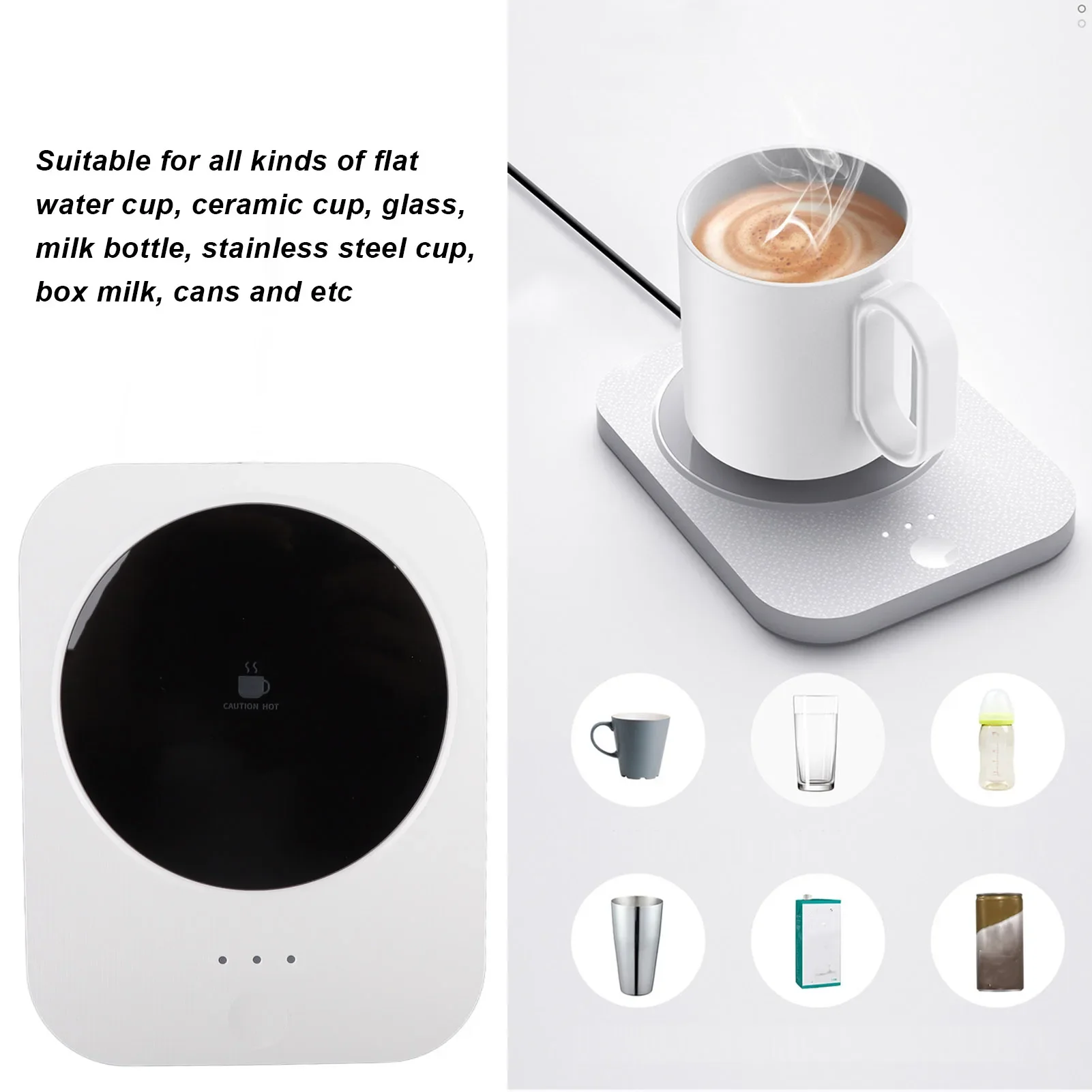 Intelligent Beverage Warmer USB Powered 55℃ Constant Warm Electric Coffee Mug Warmer for Desk 9V