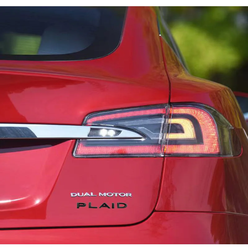 Autocollants de Logo à carreaux pour Tesla modèle 3 S X Y, décalcomanies en alliage de Zinc ABS, Badge de Version, emblème de coffre de Performance, décoration de voiture