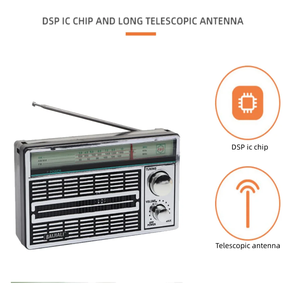 Portable AM FM Radio Shortwave Transistor Radio With Best Reception Battery Operated Retro Radio With Speaker For Elder Home