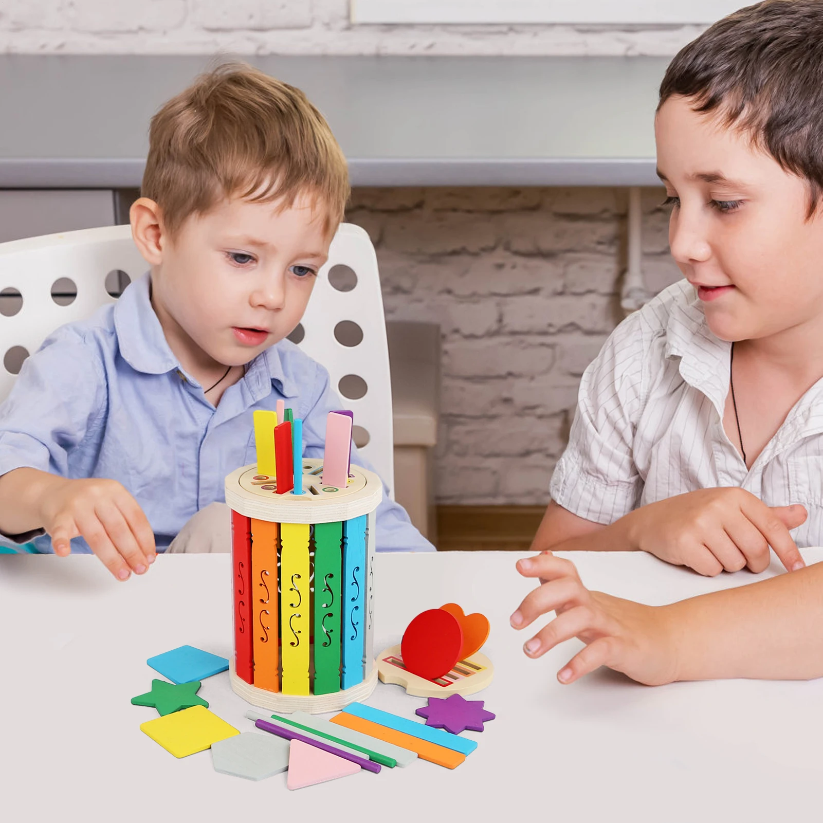 Jouets sensoriels de tri des couleurs, motricité Fine en bois, jouets éducatifs d'apprentissage sensoriel assortis aux couleurs pour garçons et filles, enfants à la maison