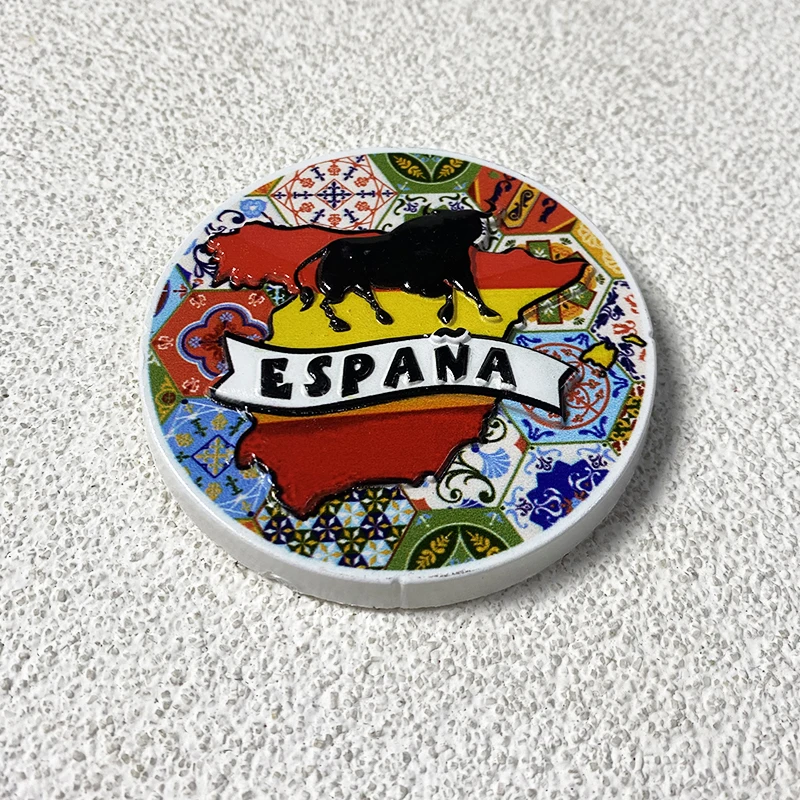 Spain Tourist souvenirs Home Decoration Items Collection Crafts Gifts Tiled, bullfighting 3D stereo refrigerator magnet