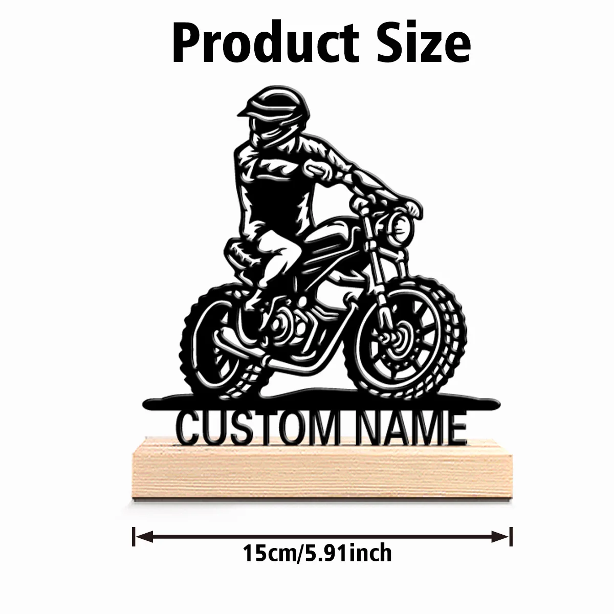 1pc Cute Personalized Custom motorcycle Wooden Base Tabletop Game For Strategists Unique Gift For Gamers Retro Office Decor Hal view 2