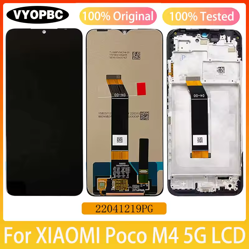 Pantalla LCD Original con marco para XIAOMI Poco M4 5G, montaje de digitalizador de Panel, piezas de repuesto de reparación, pantalla táctil 22041219PG