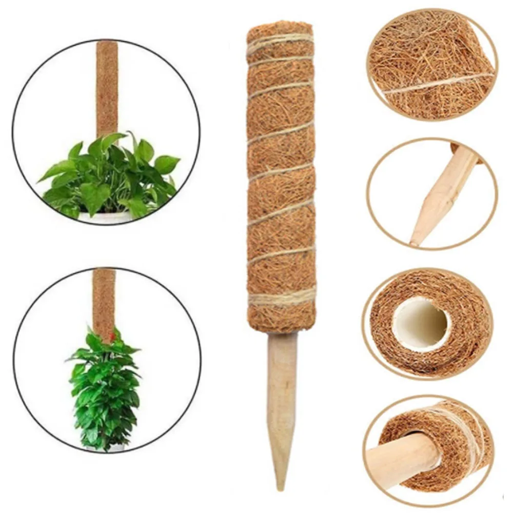 30cm Plants Climbing Pole Botany Support Creepers Maintain Moisture Vines Stick Reusable Coir Wood Material for Home Accesorries