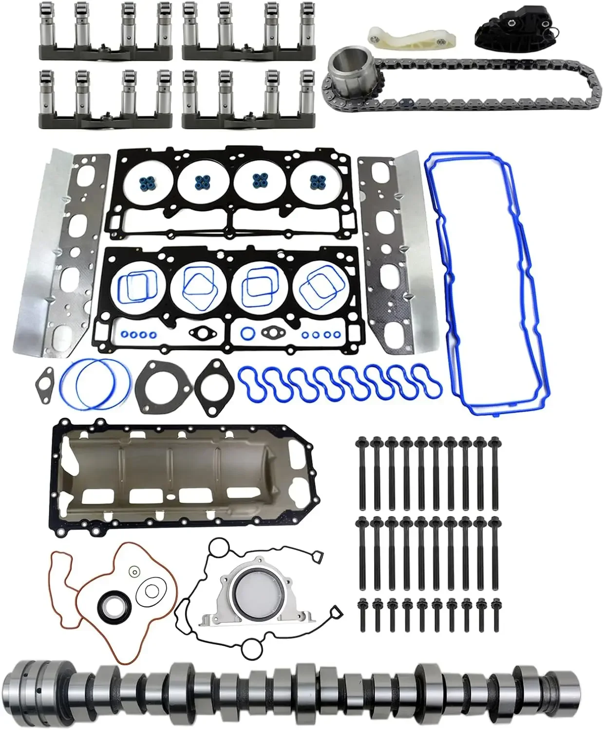 

MDS 5.7 HEMI Lifters Camshaft Timing Chain Kit W/Head Gasket Set Replacement For Jeep Grand Cherokee Dodge Charger..