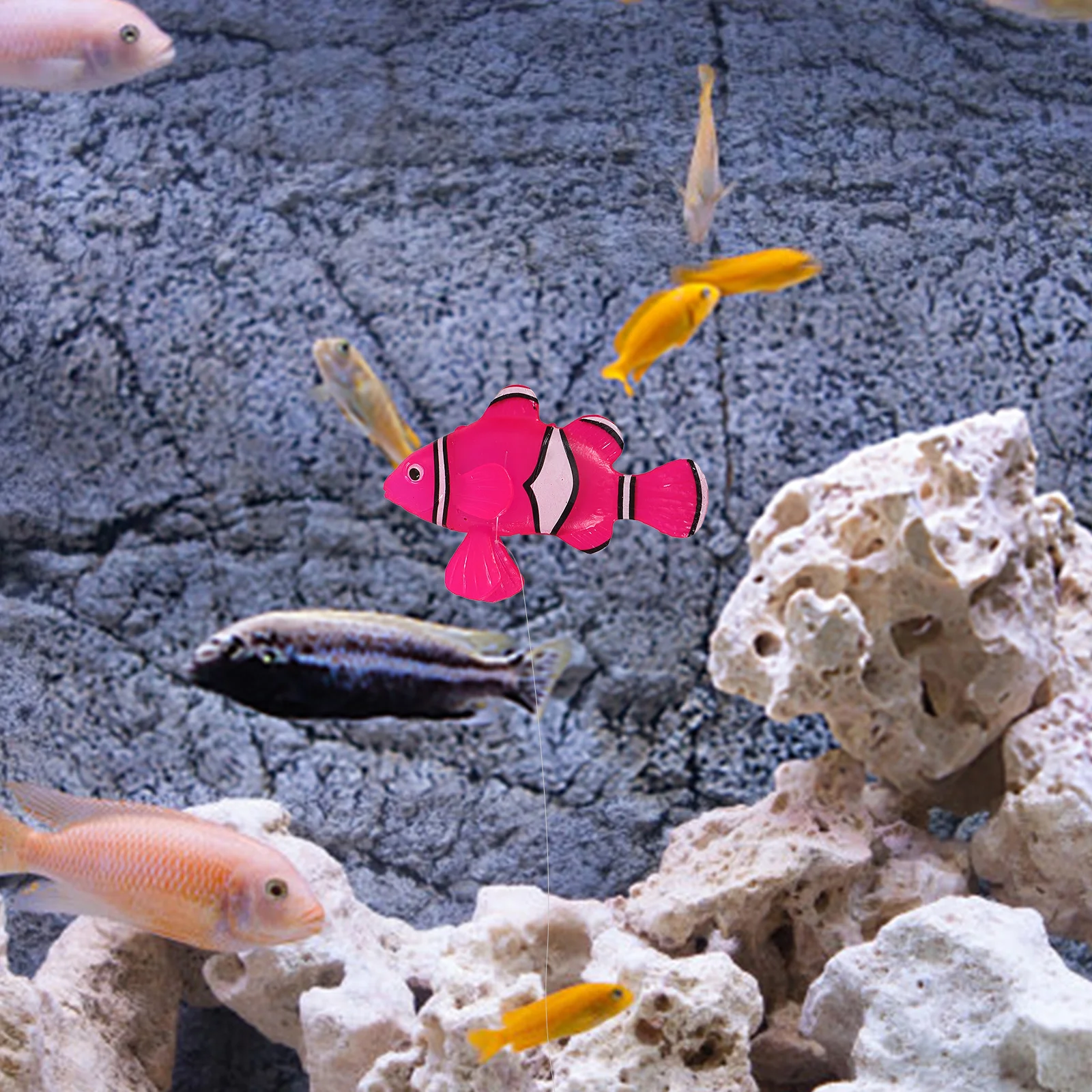 

2pcs Silicone Fake Decor For Aquarium Glowing Tank Decoration Simulation Fish Artificial Fish Home Office Desktop Decor