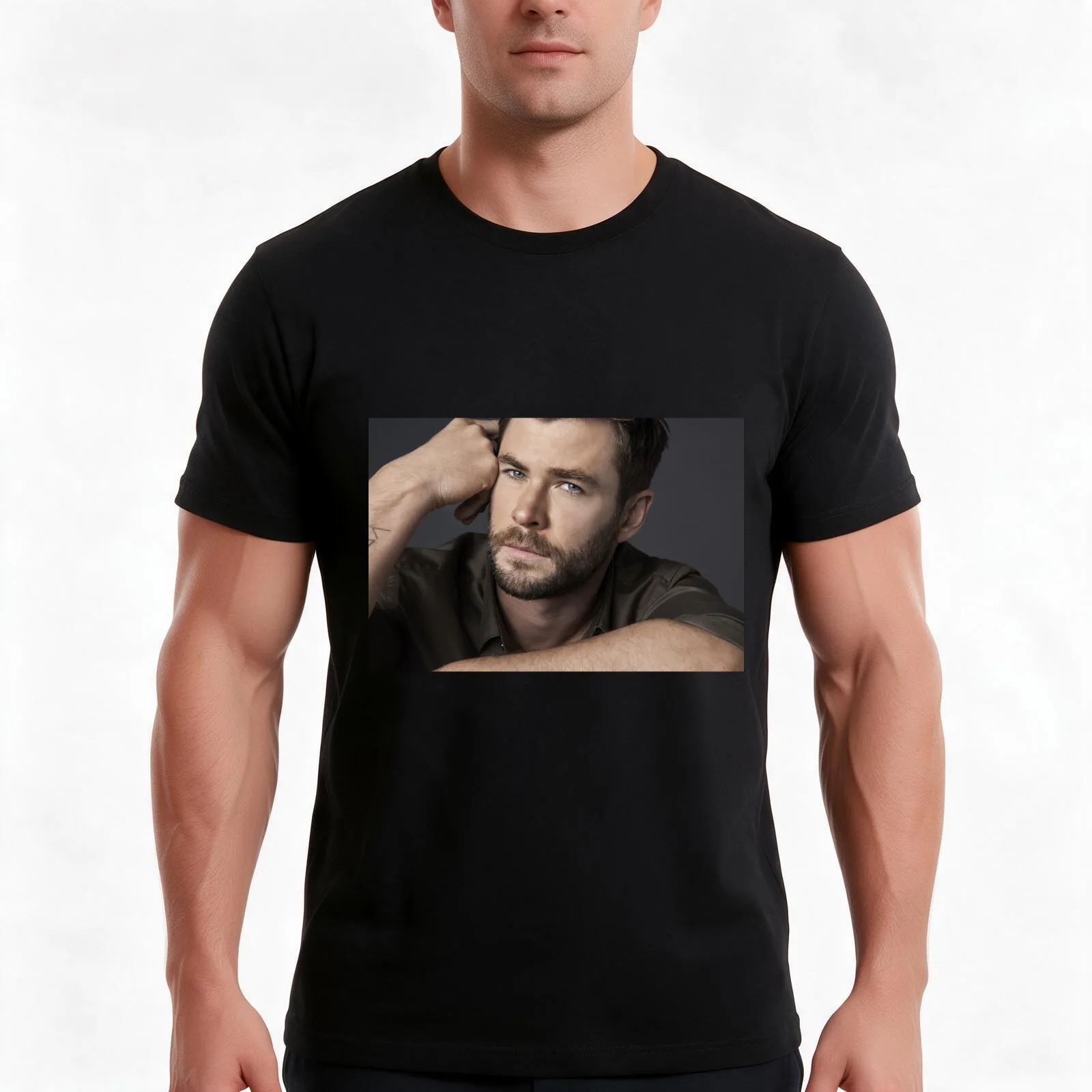 Chris Hemsworth Seductive T-Shirt Summer Casual Cotton Tee Oversized Streetwear Tops Vintage Graphic Print Unisex Men Women