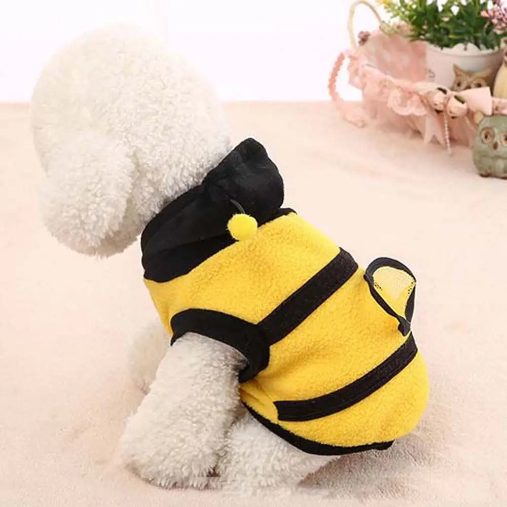 Comfotable Fleece Teddy Clothing Bee Puppy Dog Hoodie Coat Pet Clothes Costume