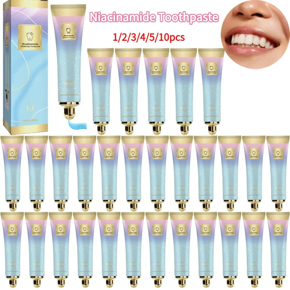 Niacinamide Whitening Toothpaste Refreshing Oral Care Bad Breaths Stains Removing Reduces Plaque Toothpaste White Tooth Care