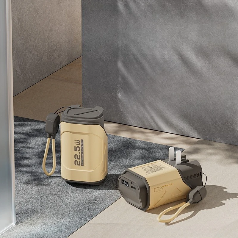 شاحن حائط PD22.5 جديد يأتي مع قابس تيار متردد وبنك طاقة سريع الشحن بقدرة 10000 مللي أمبير في الساعة مع كابل إمداد طاقة متنقل