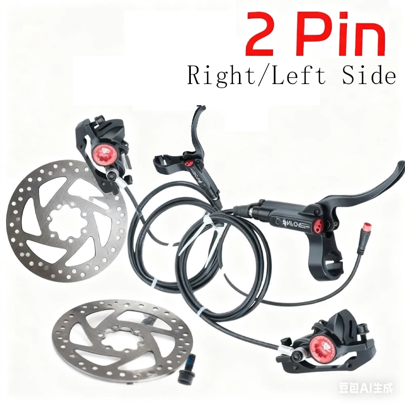 

Right Side 2 Pin E Bike Brakes Cut off 2 Piston Set Disc Bicycle Hydraulic Brake for Folding E-bike Electric Bicycle Scooter