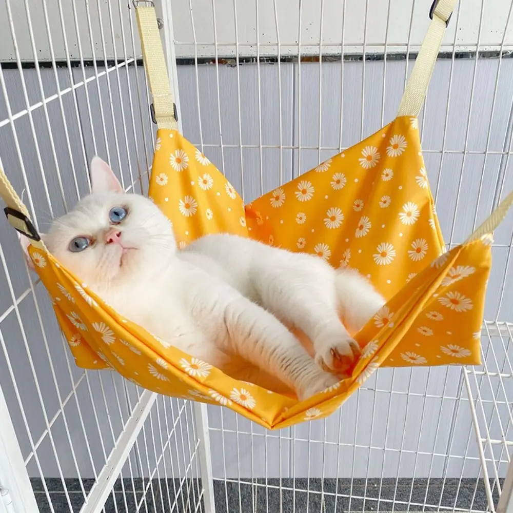 Cartoon Cat Hammock Bed Soft Wear Resistant Cat Swinging Nest Breathable with Hanging Hook Cat Hanging Basket For Four Seasons