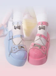 PU Original Y2K Punk Thick Sole Shoes Sweet Lolita Spicy Girl Matsuke Shoes Japanese Women's Shoes