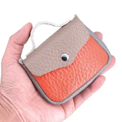 First Layer Cowhide Coin Purse Female Mini Bag Key Bag Messenger Bag Chain Small Handbag Cute Baby Bag Lipstick Bag