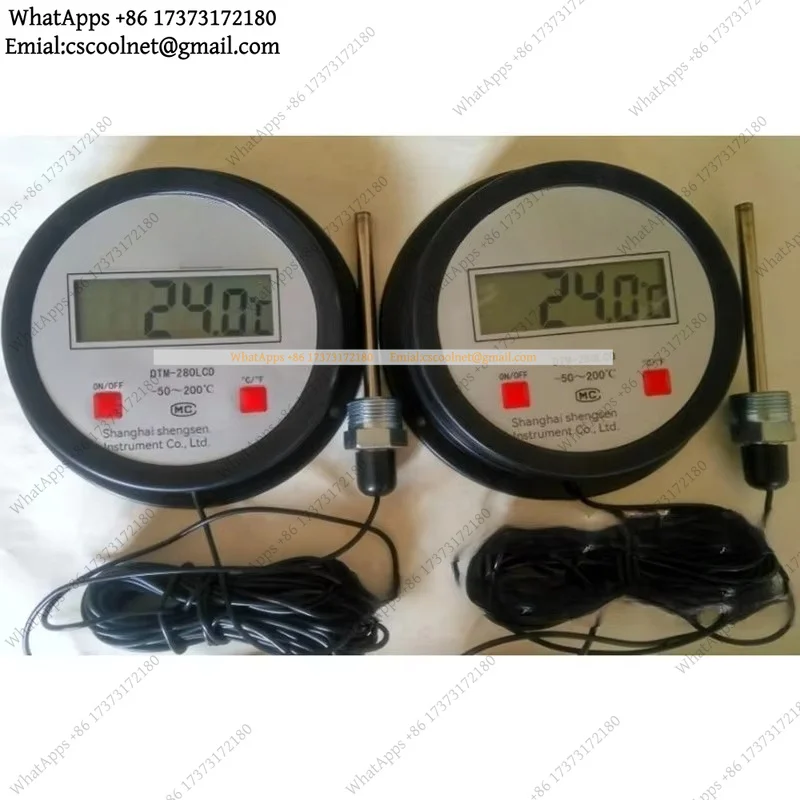 YX2 10M Digital Thermometer with Display, -50-200 Degree Threaded Probe, Battery Type, Medical Equipment