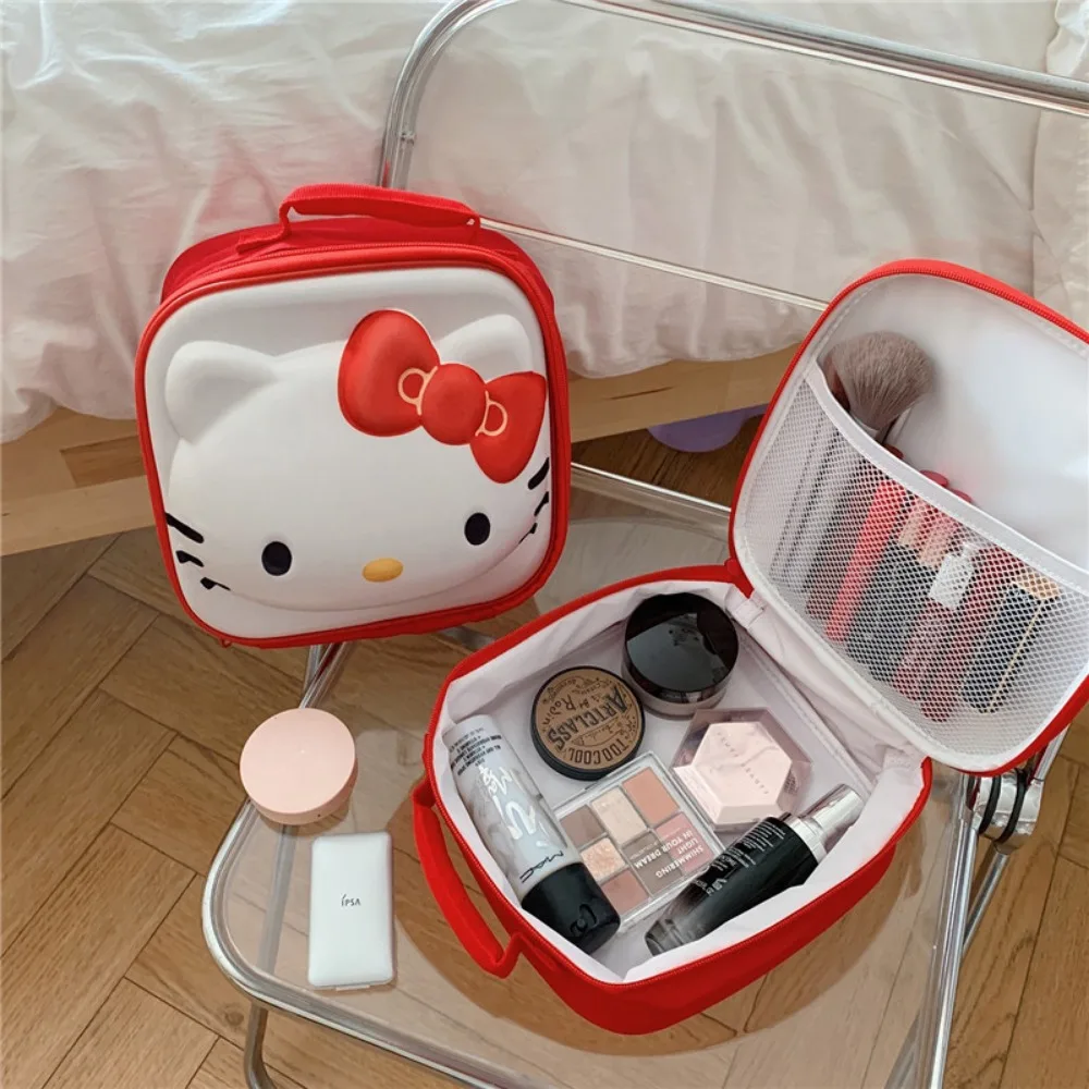 Miniso Sanrio Cartoon Cat Portable Cosmetic Bag Female Large Capacity Portable Travel Toilet Bag Skin Care Product Storage Box