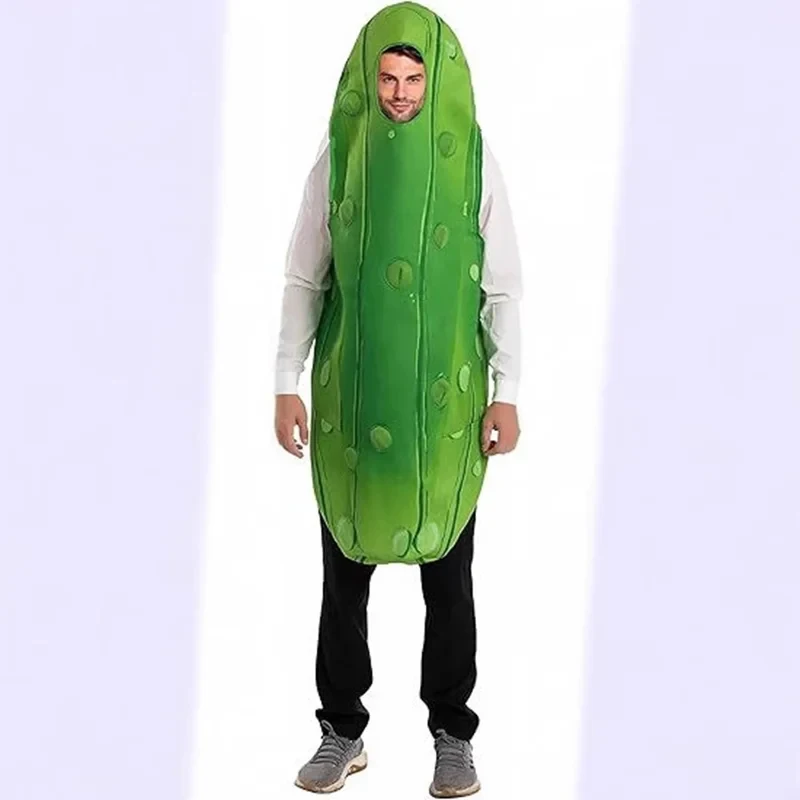 

★Halloween Cosplay Costume MEN'S s Adult Fruit Party Clothing Sets cucumber green top♥ All corners of the country