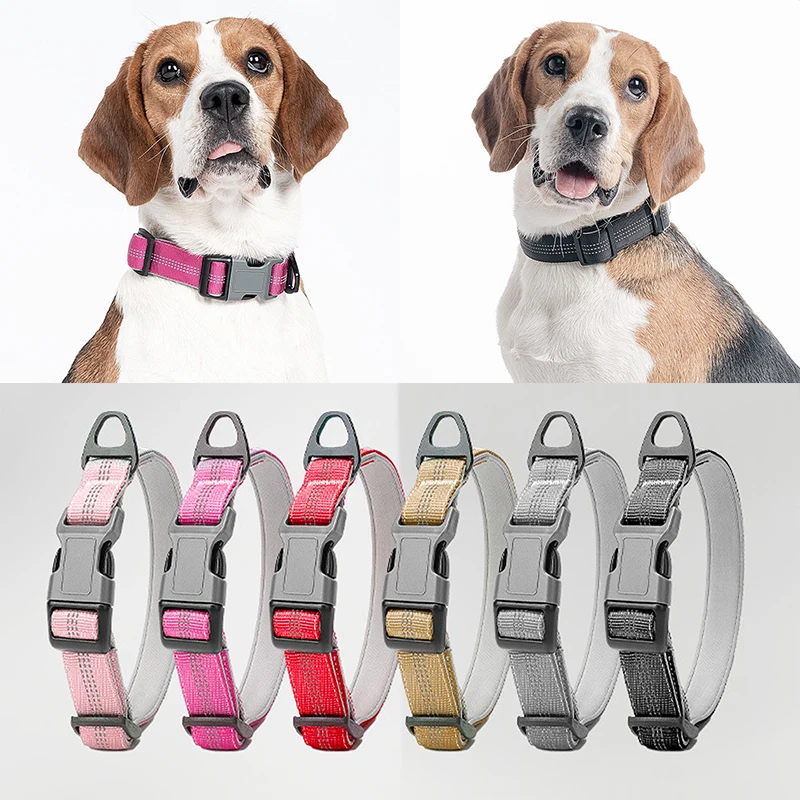 

Reflective Nylon Dog Collar with Quick Release Buckle Durable Adjustable Pet Necklace for Small Medium Large Dogs Collar Perro