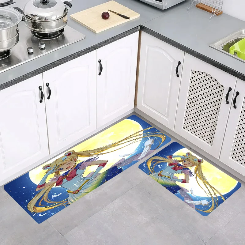 S-Sailor Anime M-Moon Aesthetic Room Decoration Doormat Entrance Door Carpets Foot Mat Kitchen Carpet Home Rugs Balcony Rug Mats