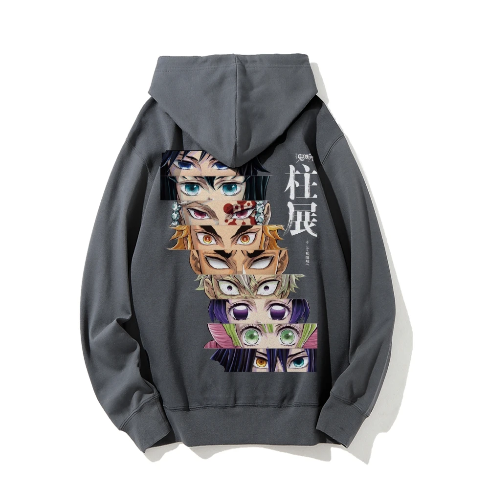 Oversized Vintage Anime Demon Slayer Hoodie Mannen Vrouwen Sweatshirt Trui Streetwear Casual Y2k Kleding Herfst Winter Nieuwe Unisex