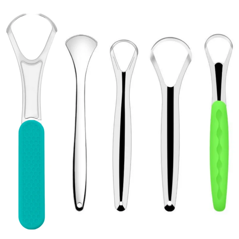 Reusable Stainless Steel Tongue Scraper Tongue Cleaners Oral Hygiene Cleaner Oral cleaning tool