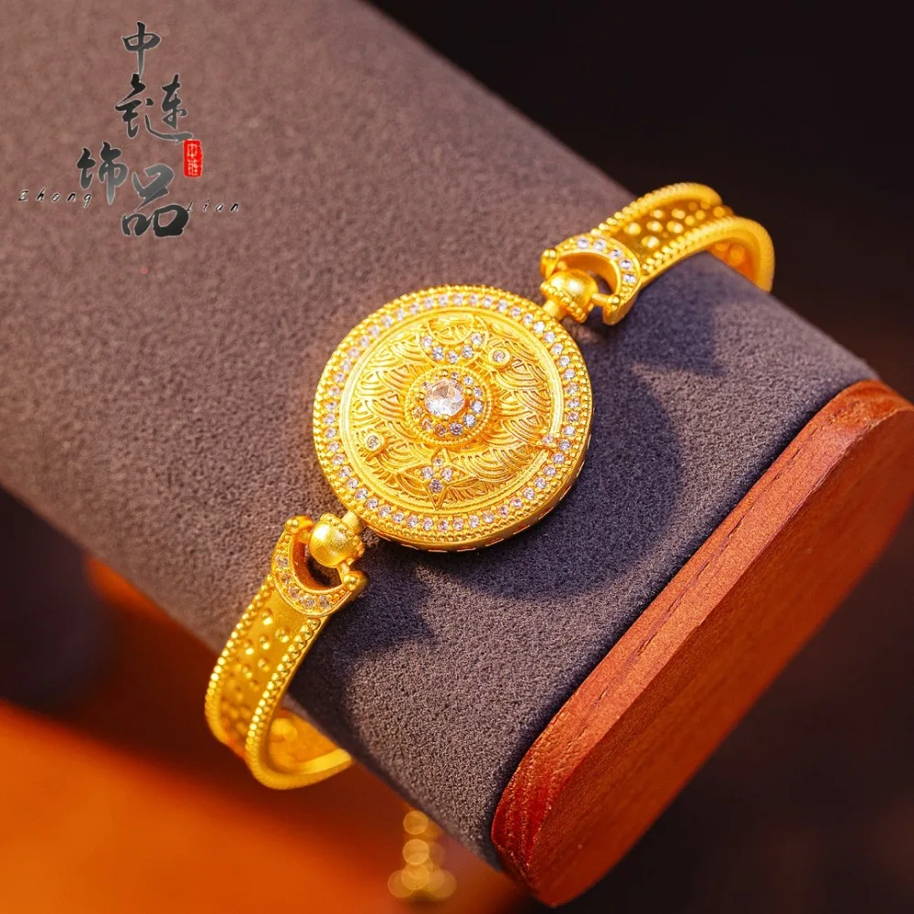 Diamond-encrusted star transfer Star bracelet chain 9999gold